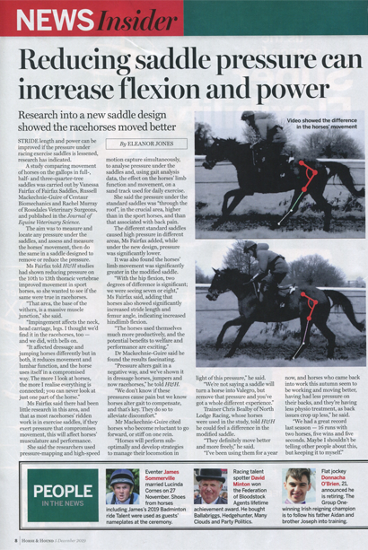 Horse & Hound - Reducing saddle pressure can increase flexion and power